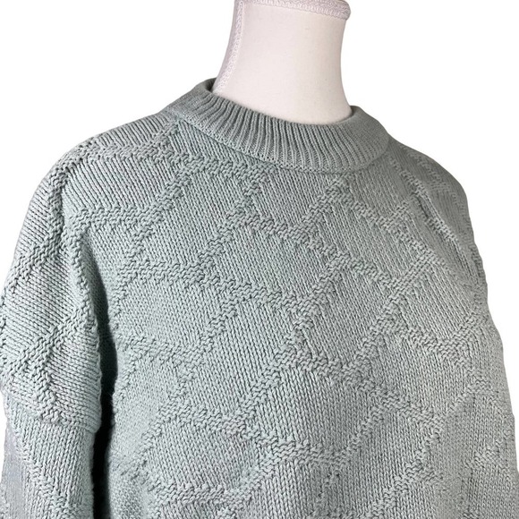 Vintage 90’s‎ Penn’s Landing Sweater Mock Neck Knit Light Blue XL - Picture 3 of 5